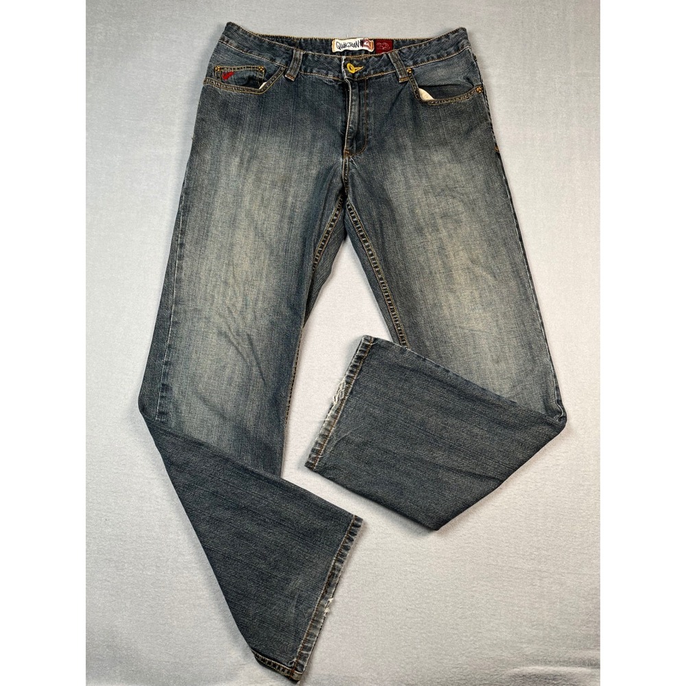 Quiksilver QuikJean Mens Relaxed Fit Denim Jeans Size 32 Blue Cotton